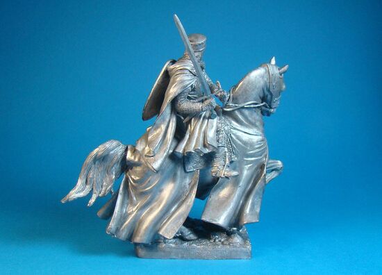 Конный Рыцарь тамплиер в бою на Святой земле, XIII век