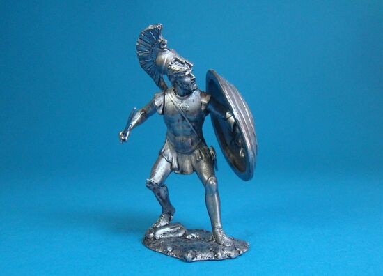 Греческий гоплит в бою, V век до н.э.