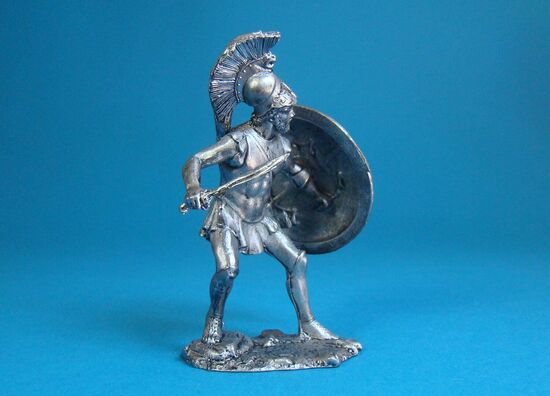 Греческий гоплит в бою, V век до н.э.
