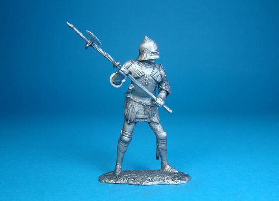 Английский воин в латных доспехах оловянная миниатюра