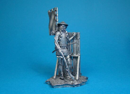 Асигару с аркебузам , XVI век оловянная миниатюра