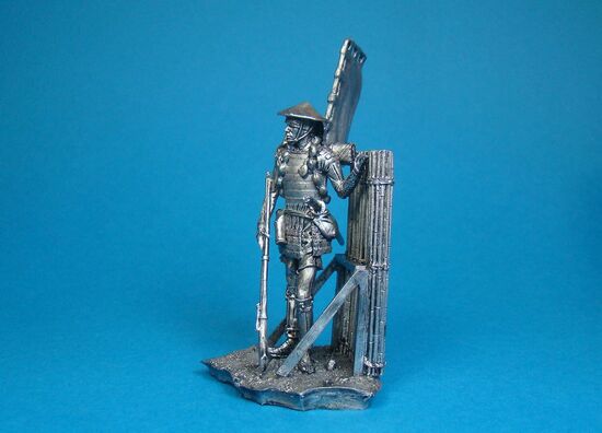 Асигару с аркебузам , XVI век оловянная миниатюра