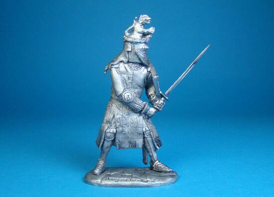 Французский рыцарь Жак Лушар, 1350 год оловянная миниатюра