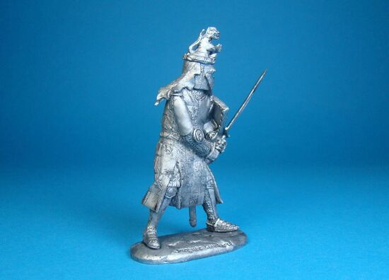 Французский рыцарь Жак Лушар, 1350 год оловянная миниатюра