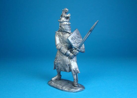 Французский рыцарь Жак Лушар, 1350 год оловянная миниатюра