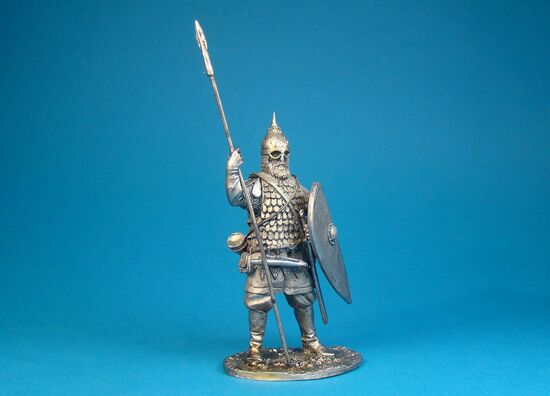 Русский дружинник готовый к бою, XIV век